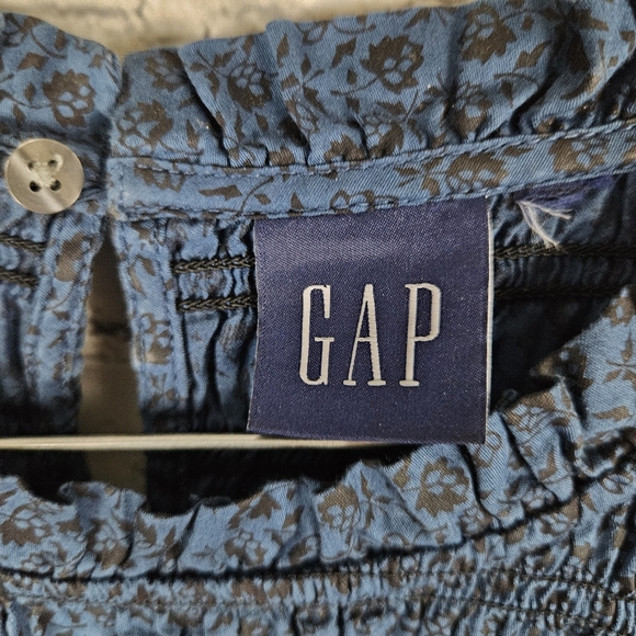 GAP | smocked long sleeve ruffle floral mini dress with pockets - Picture 7 of 10